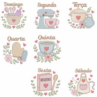 Coleção de matriz Semaninha Cozinha2 (Pontos Leves)