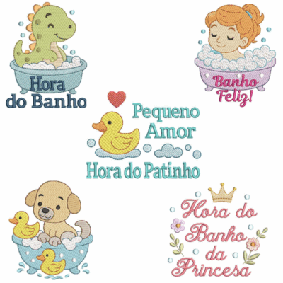 Coleção com 05 matriz Hora do Banho4 (Pontos Leves)