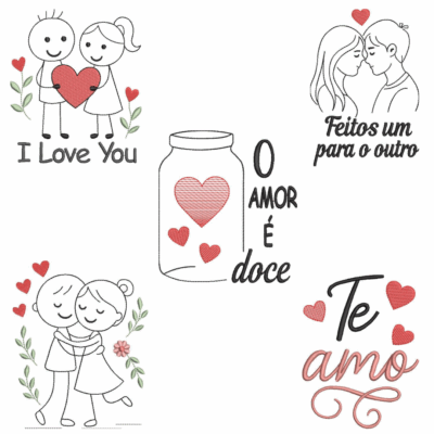 Coleção com 05 Matrizes para dia dos Namorados7