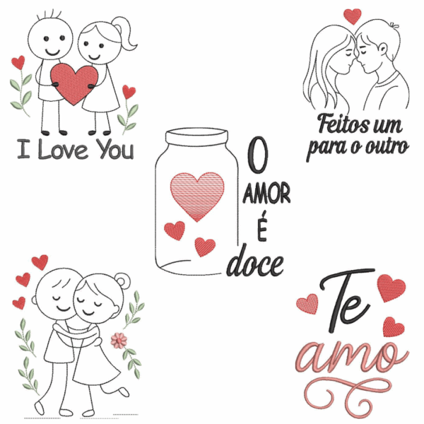 Coleção com 05 Matrizes para dia dos Namorados7