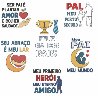 Coleção com 06 matriz de bordaos dia dos pais6