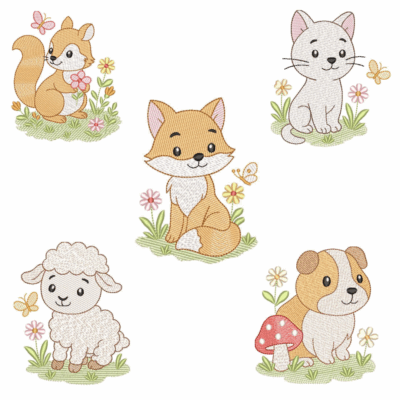 Coleção com 05 matriz Animais Fofos2