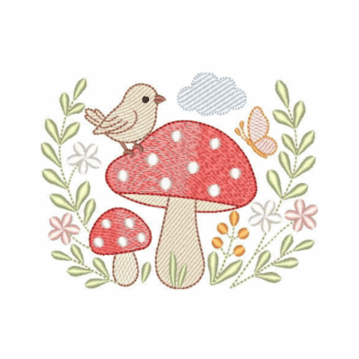 Cogumelo com Pássaro