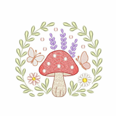 Cogumelo com borboletas