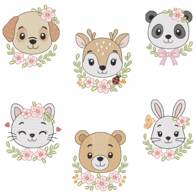 Coleção com 06 matriz de Rostinhos de Animais1 (Pontos Leves)