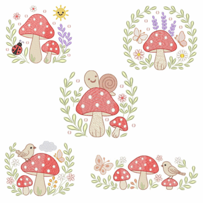 Coleção com 05 matriz Cogumelos (Pontos Leves)