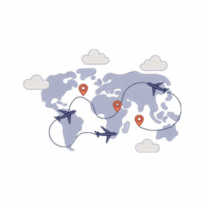 Mapa-Múnd com Aviões