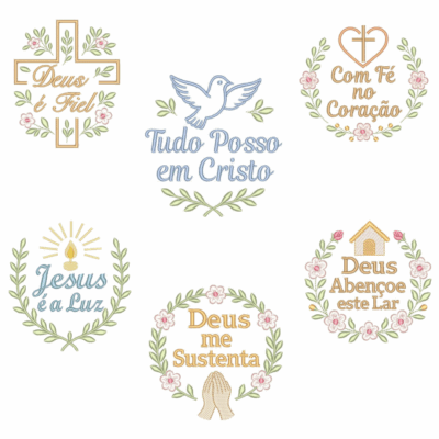 Coleção com 06 matriz de Frases Religiosas