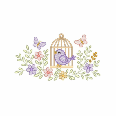 Passarinho e floral18