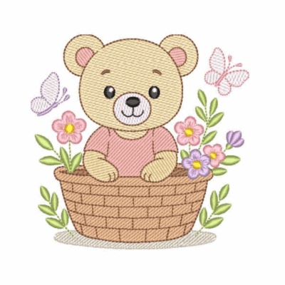 Ursinha no Vaso de Flores