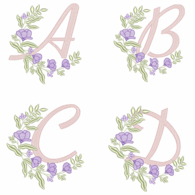 Coleção completa de Alfabetos Monogramas com Ramos4
