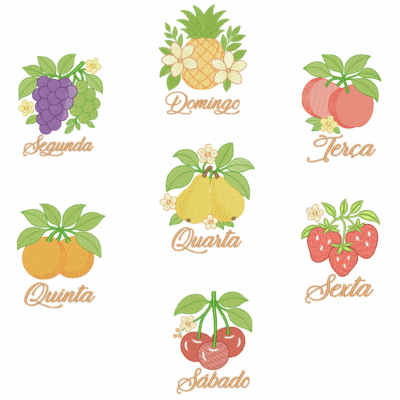 Coleção de matriz Semaninha com frutas2 (Pontos Leves)