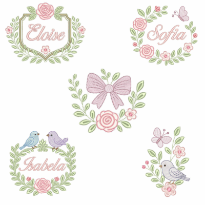 Coleção com 05 matriz de Molduras com Flores7