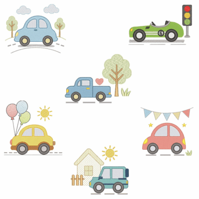 Coleção com 06 matriz Carrinhos Infantil1 (Pontos Leves)