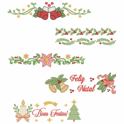 Coleção com 05 matriz Barrados para Natal