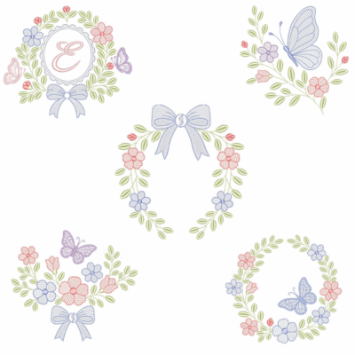 Coleção com 06 matriz Floral Delicado (Pontos Leves)