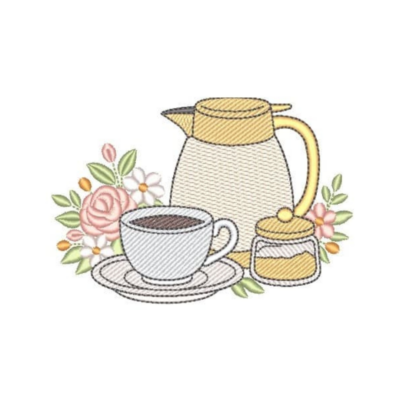 Garrafa de Café com Floral