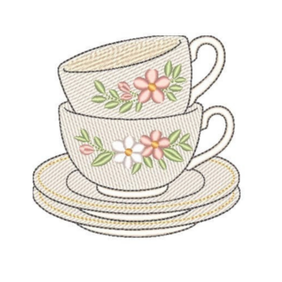 Jogo de Xícaras Floral