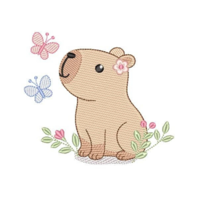 Capivara com Borboletas