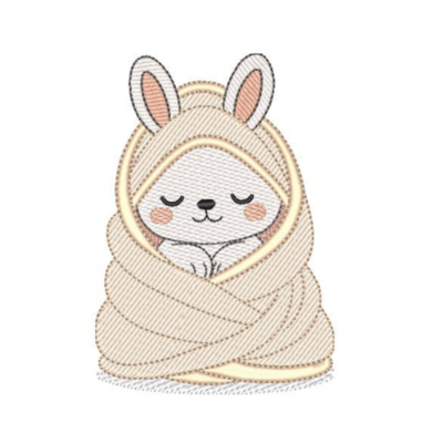 Coelhinho Enrolado na Toalha