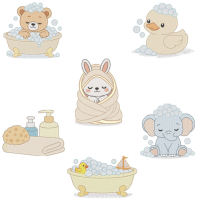 Coleção com 06 matriz Hora do Banho5 (Pontos Leves)