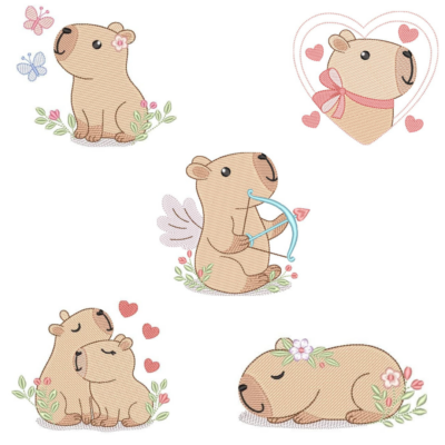 Coleção com 05 matriz de Capivaras3