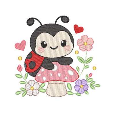 Joaninha com Cogumelo