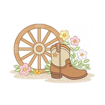 Bota com Roda e Floral