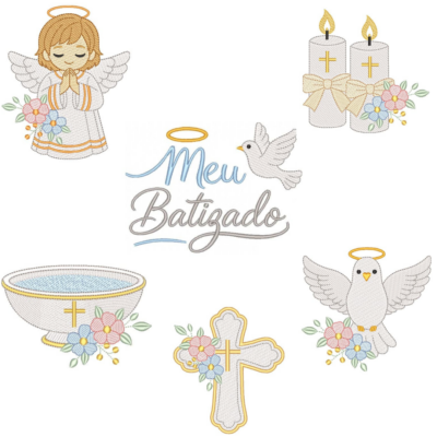 Coleção com 06 matriz meu batizado minimalista8