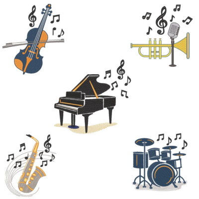 Coleção com 06 matriz Instrumentos Musicais2