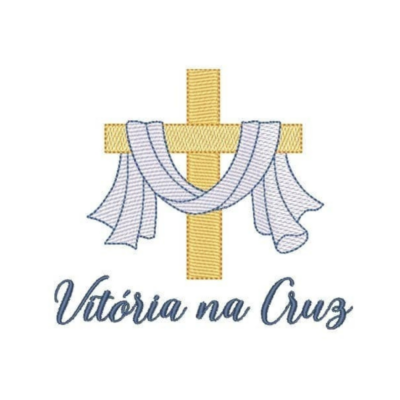 Cruz com Faixa e Frase