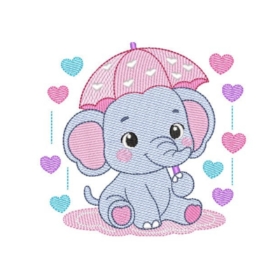 Elefante com guarda chuva