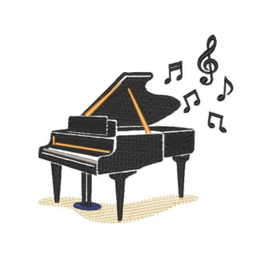 Piano com Notas Musicais