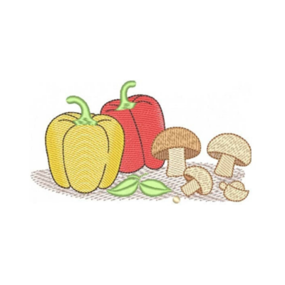 pimentões com Cogumelos