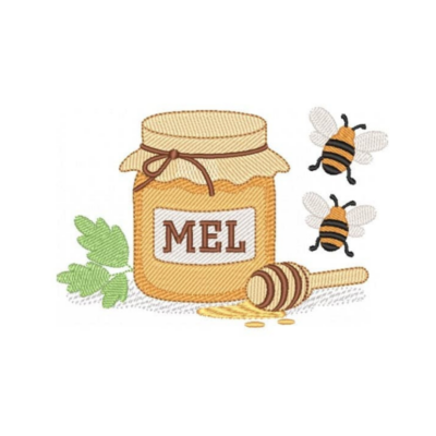 pote de Mel e Abelhas