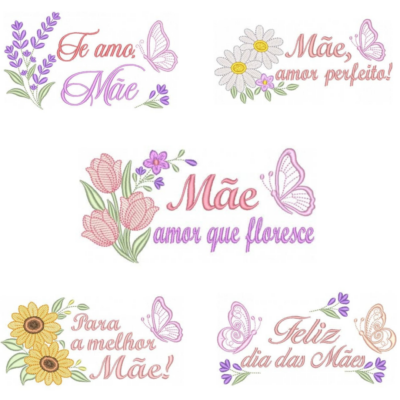 Coleção com 05 matriz de bordados dia das mães10