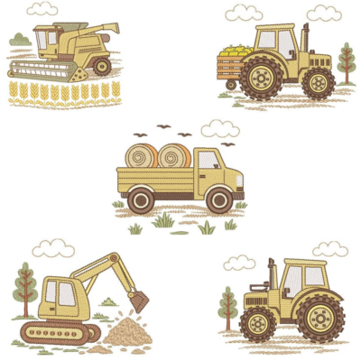 Coleção com 05 matriz de Máquinas Agrícolas