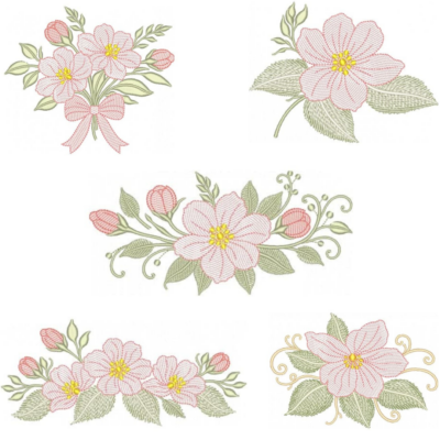 Coleção com 05 matriz de Floral Clássico