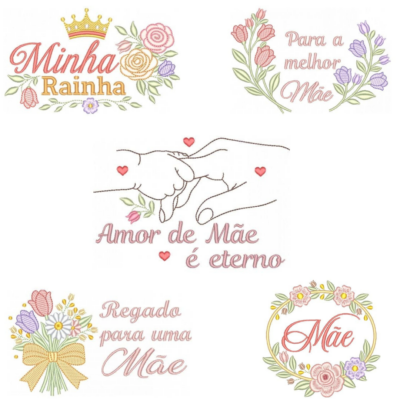 Coleção com 05 matriz de bordados dia das mães12