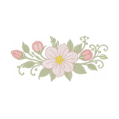 Flor Central com Ramos