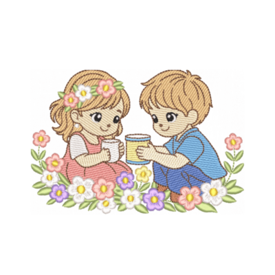 Menina e Menino Brincando