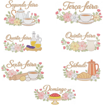 Coleção de matriz Semaninha Cozinha3 (Pontos Leves)