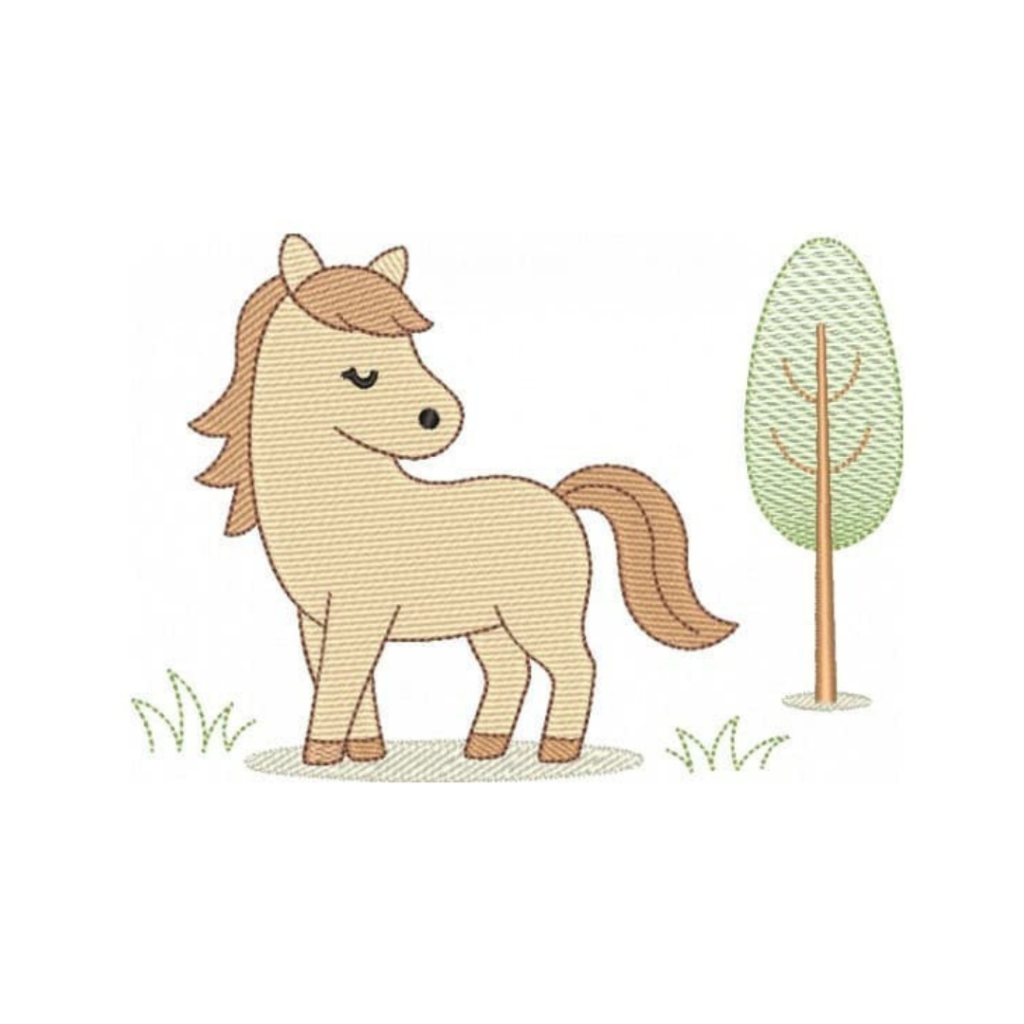 Cavalo Estilizado com Arvore