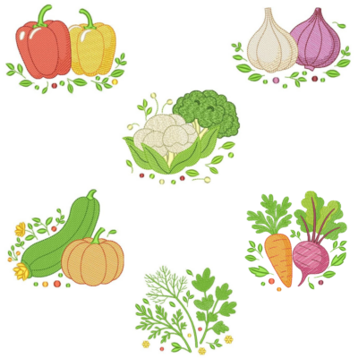 Coleção com 06 matriz Temperos e Legumes1