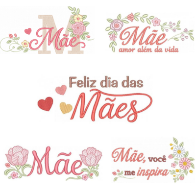 Coleção com 05 matriz de bordados dia das mães13