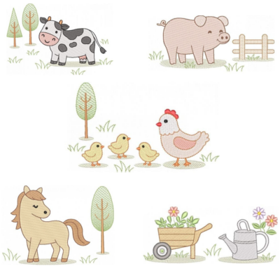 Coleção com 05 matriz Fazendinha05