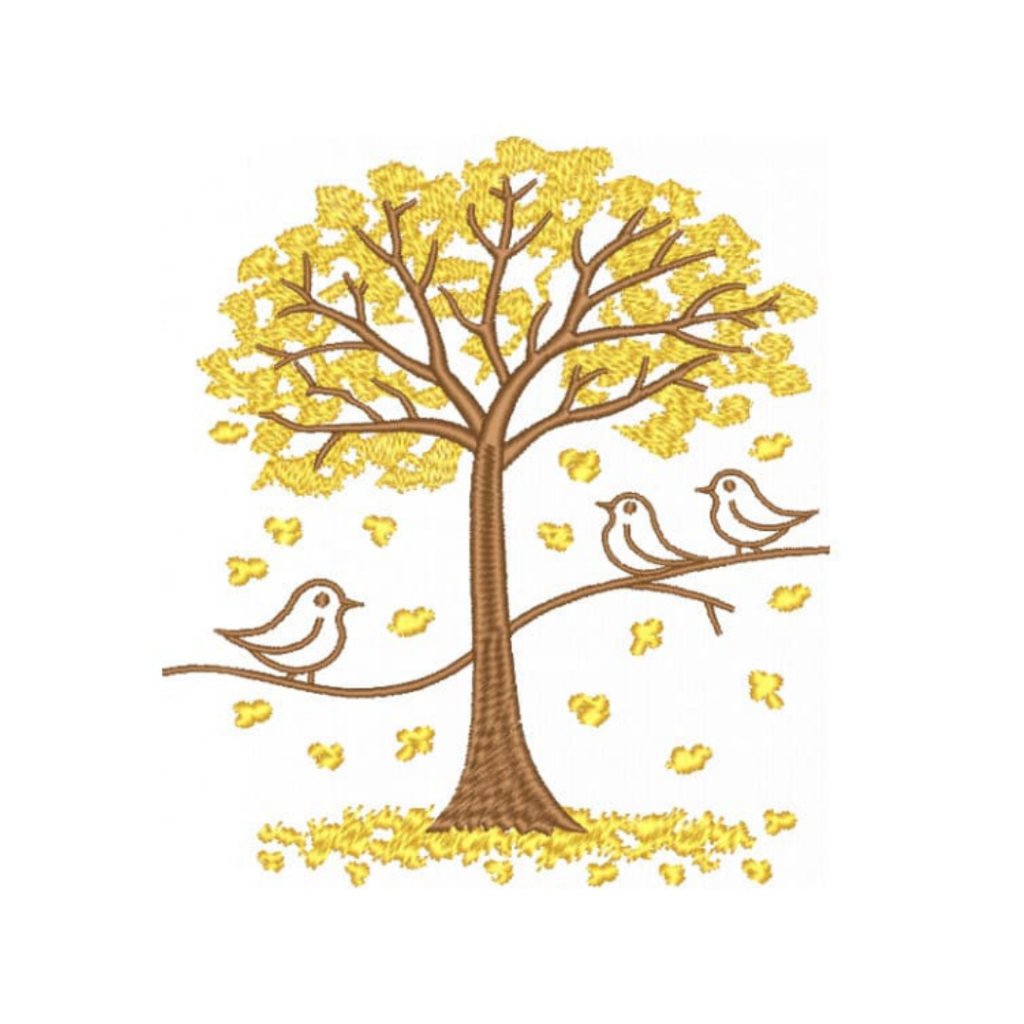 Ipê Amarelo com Passarinhos