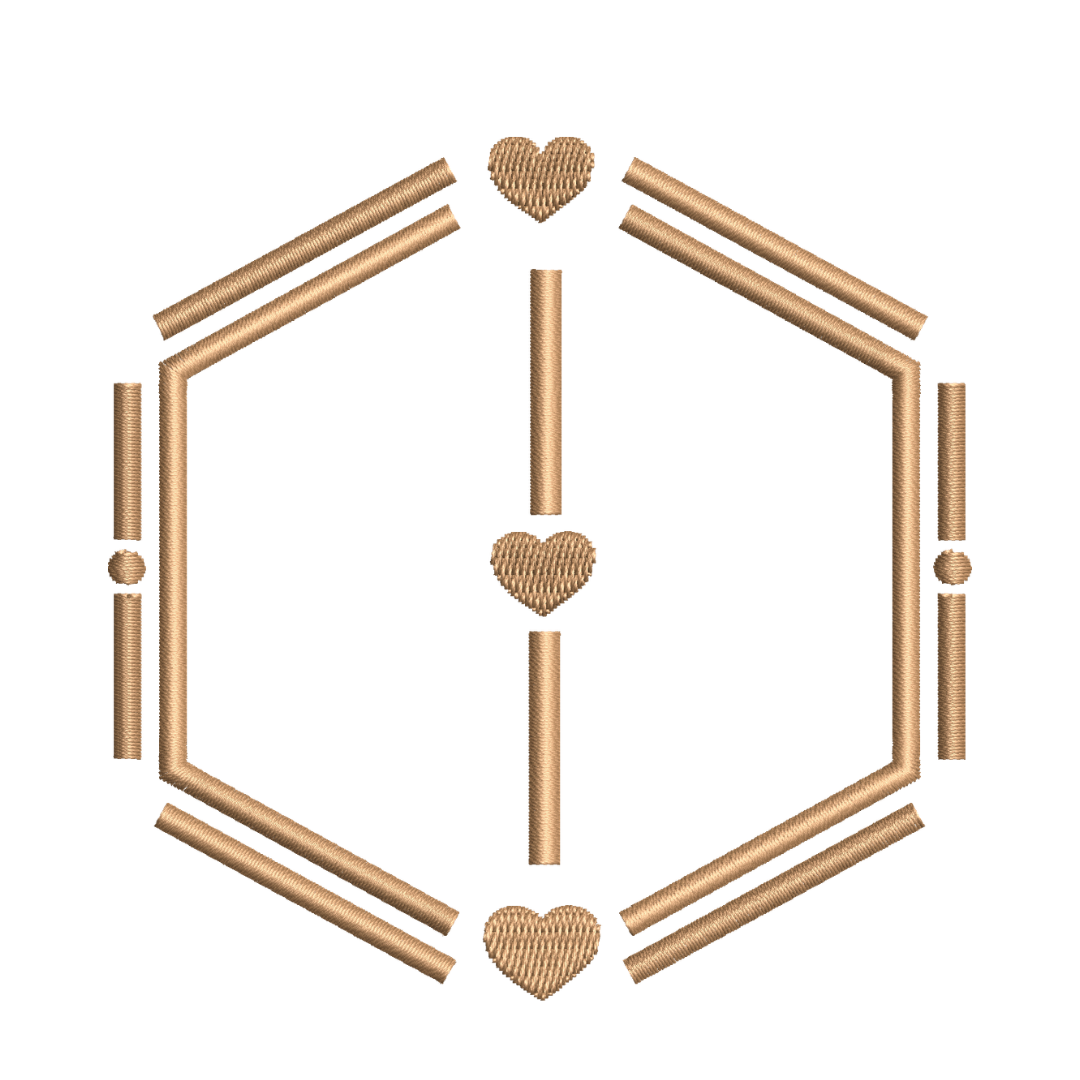 Moldura Hexagonal com Monogramas - Imagem 2