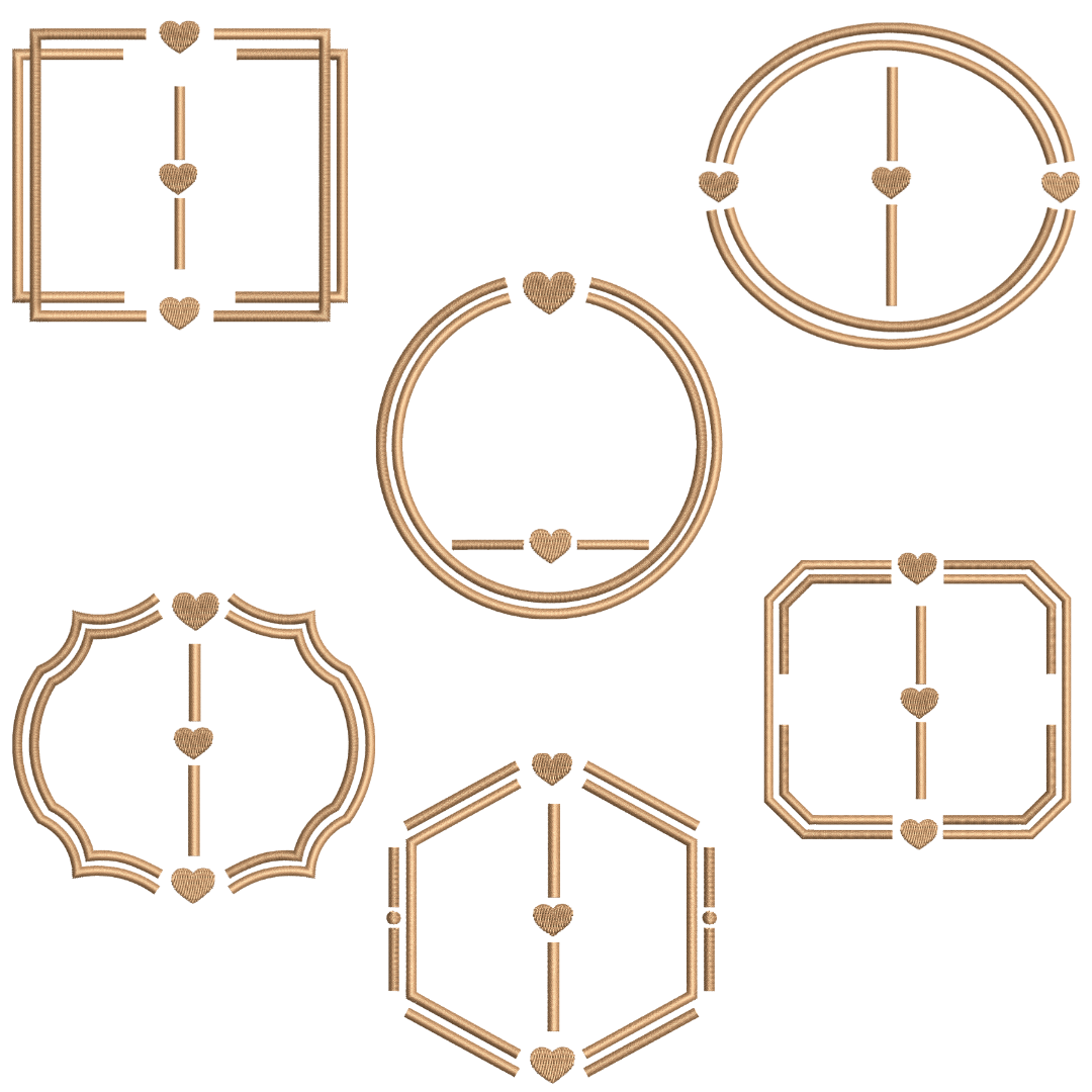 Coleção com 06 matriz de Molduras com Monogramas - Imagem 2