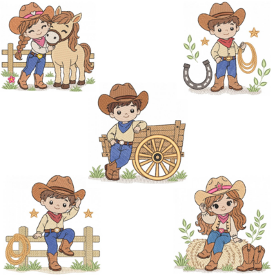 Coleção com 05 matriz Country Kids (Pontos Leves)